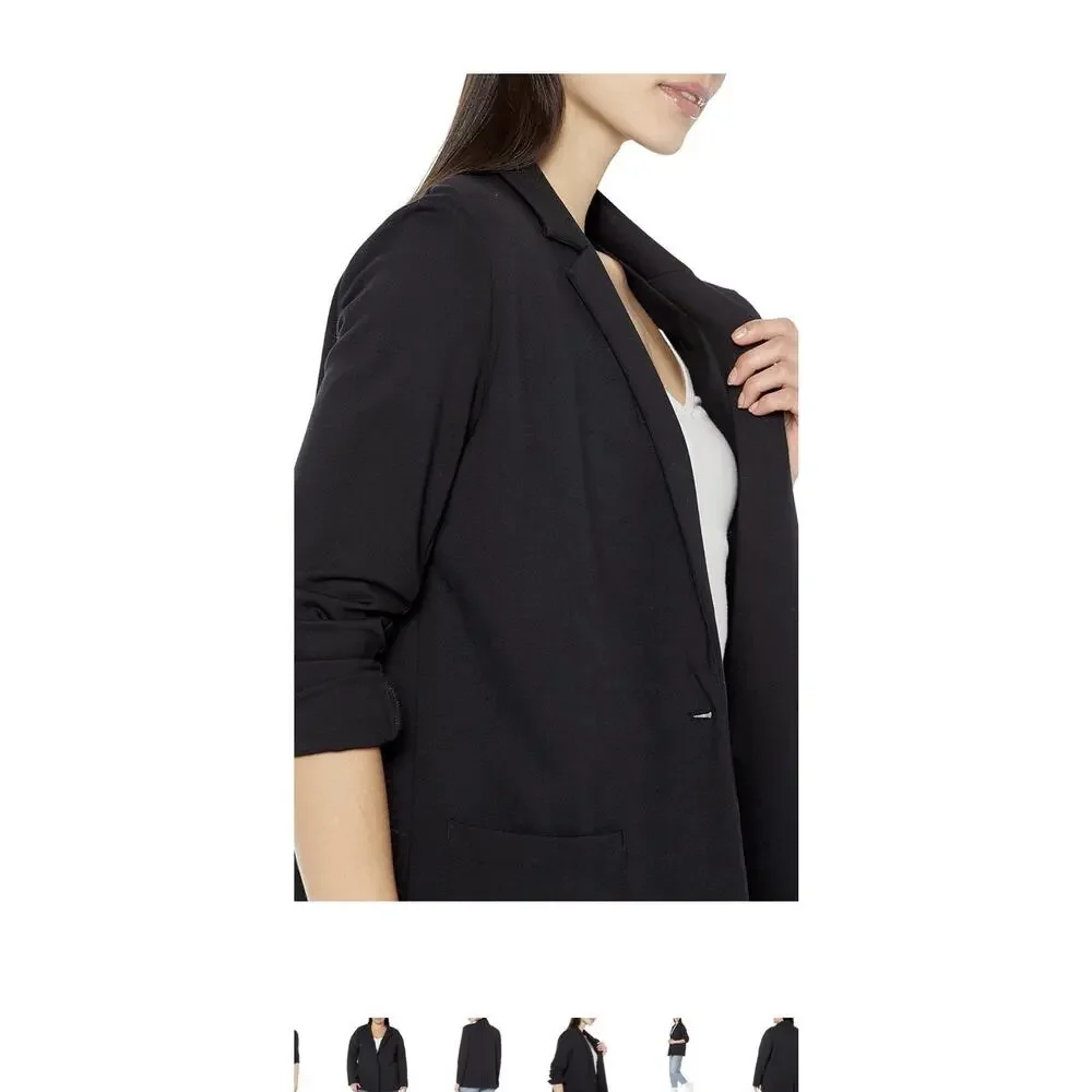 Amazon Essentials Women's Relaxed-Fit Soft Ponte Blazer, Black, X-Large - Picture 4 of 16